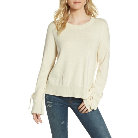 Madewell Sweaters - Madewell | Cream Tie Cuff Pullover Sweater XS
